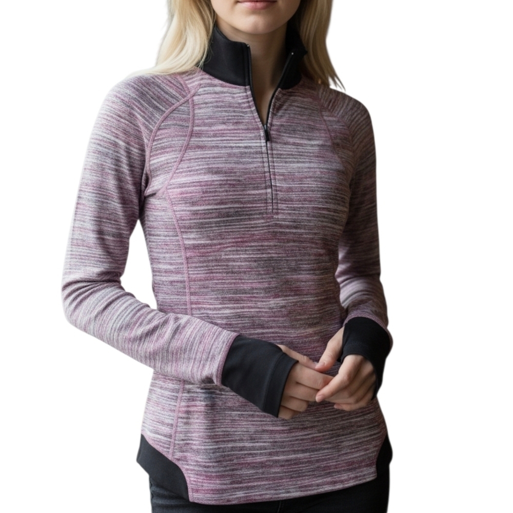 Lululemon Runderful 1/2 ZipSpace Dye Camo Berry Rumble Multi‎ / Black Size 8